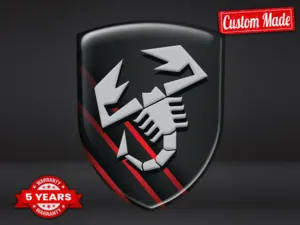 Fiat Abarth Stickers Résine Bombée Design Premium Étiquettes Chic